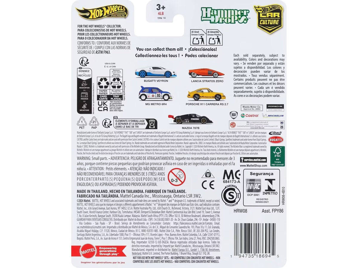 Mazda 787B Prototype Race Car Black "Hammer Drop" Series Diecast Model Car