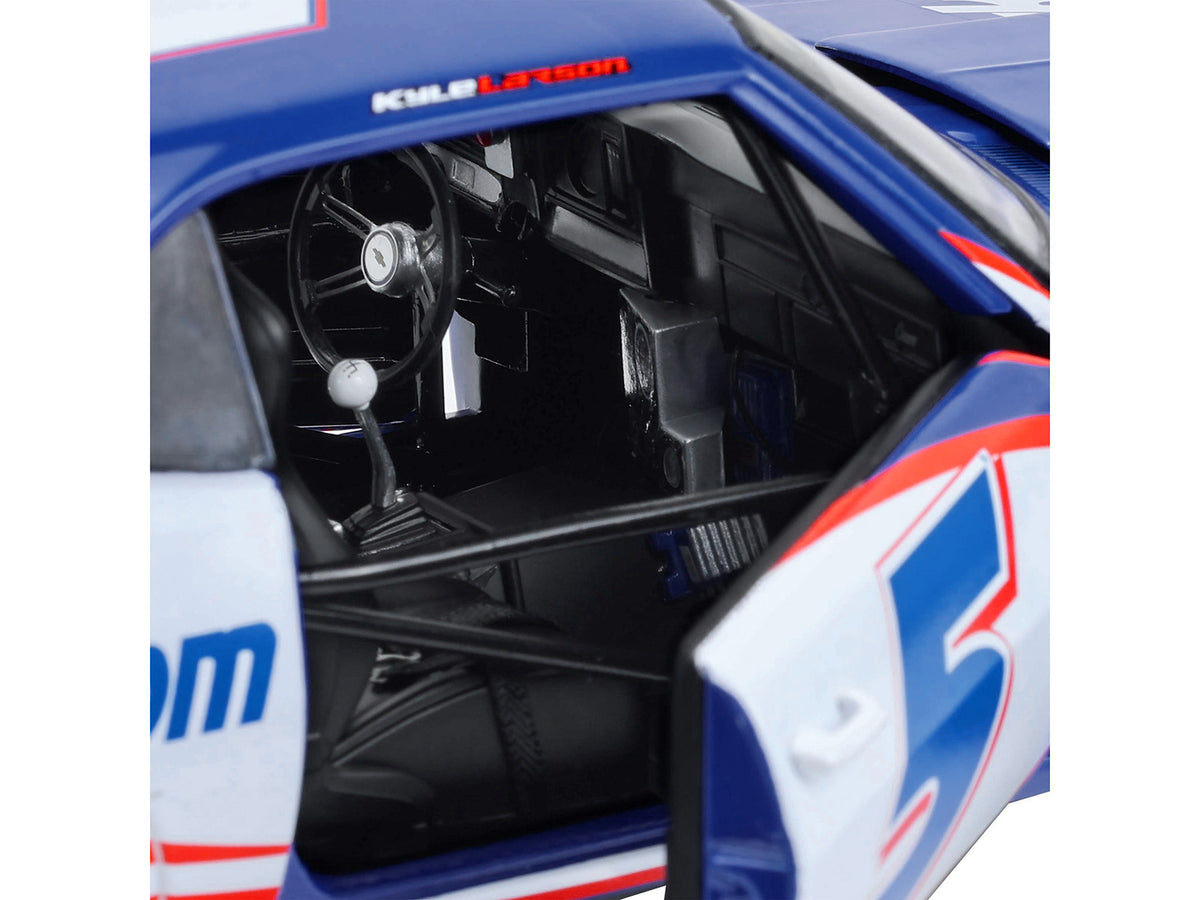 1969 Chevrolet Camaro #5 Kyle Larson "Hendrick Motorsports First Win Tribute" Blue and White with Graphics 1/18 Diecast Model Car