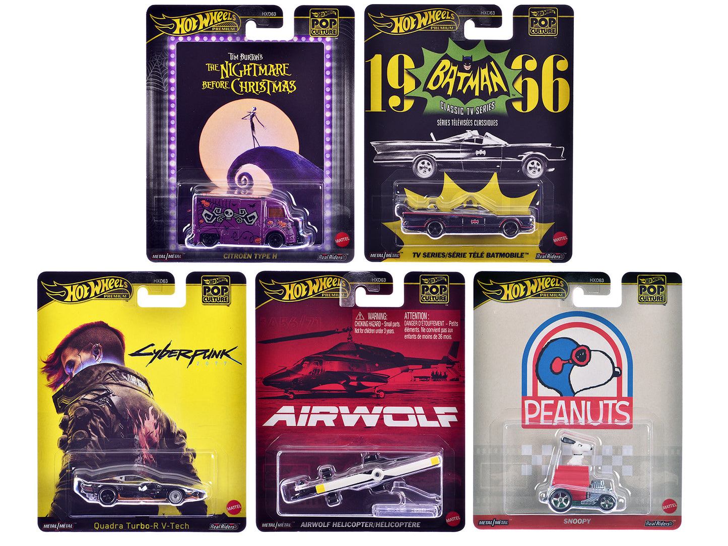 "Pop Culture 2025" 5 piece Set M "Premium Series" Diecast Model Cars