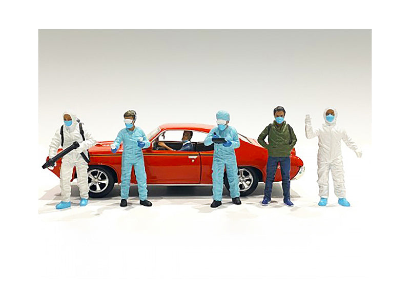 Hazmat Crew 6 piece Figurine Set for 1/18 Scale Models
