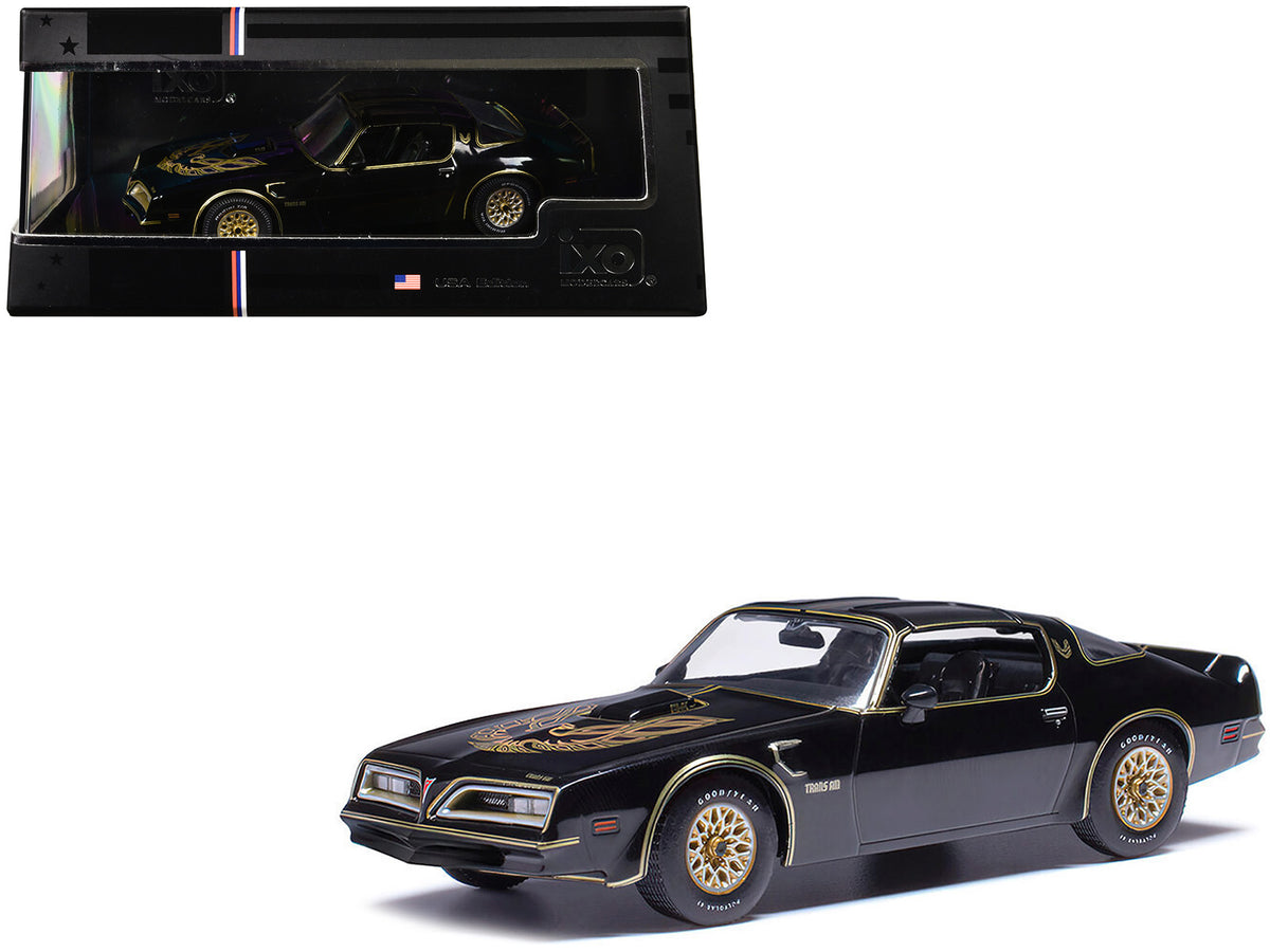1977 Pontiac Trans Am Starlight Black with Hood Graphics 1/43 Diecast Model