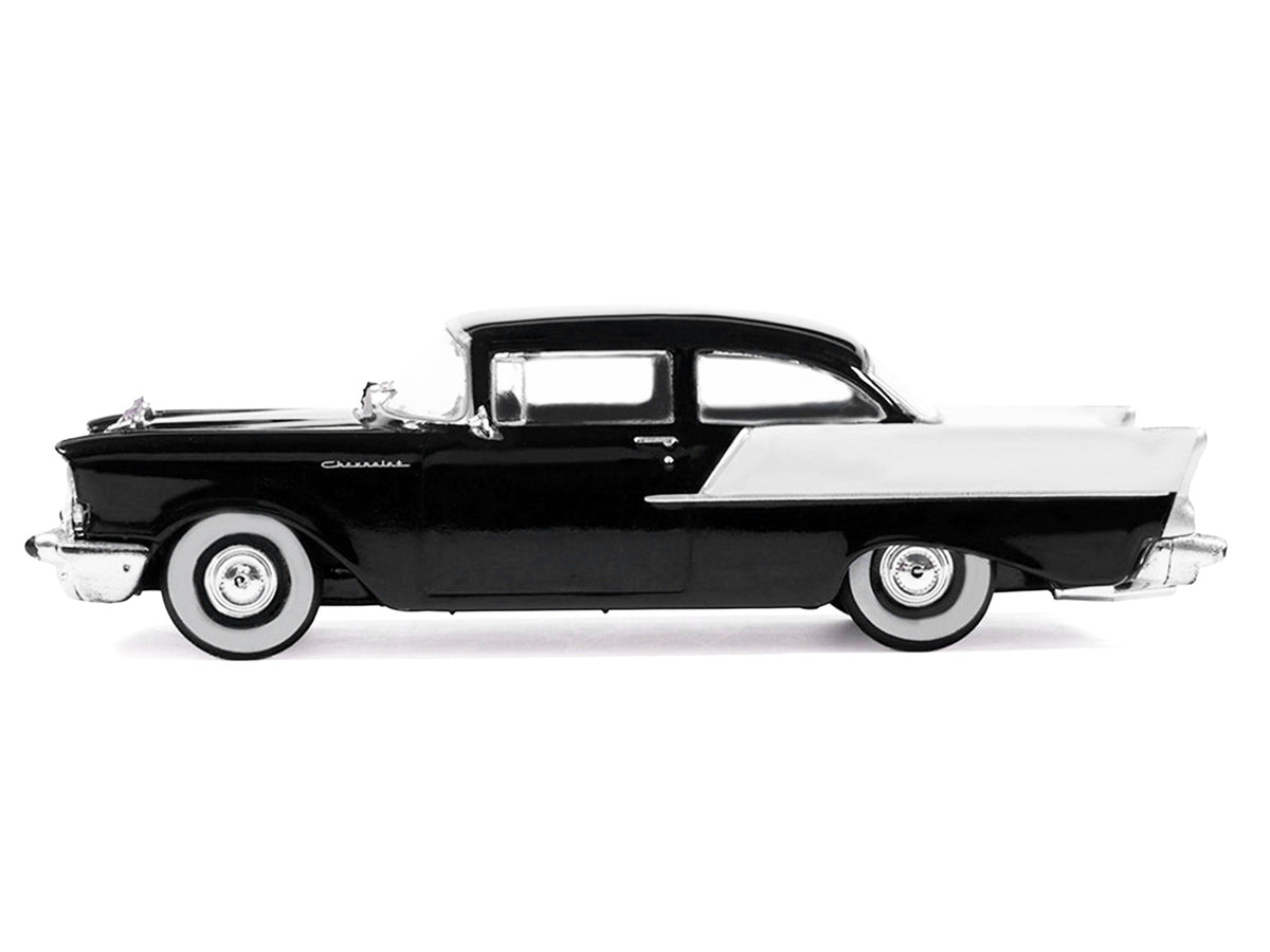 1957 Chevrolet One-Fifty Sedan Black and White 1/64 Diecast Model Car