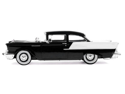 1957 Chevrolet One-Fifty Sedan Black and White 1/64 Diecast Model Car