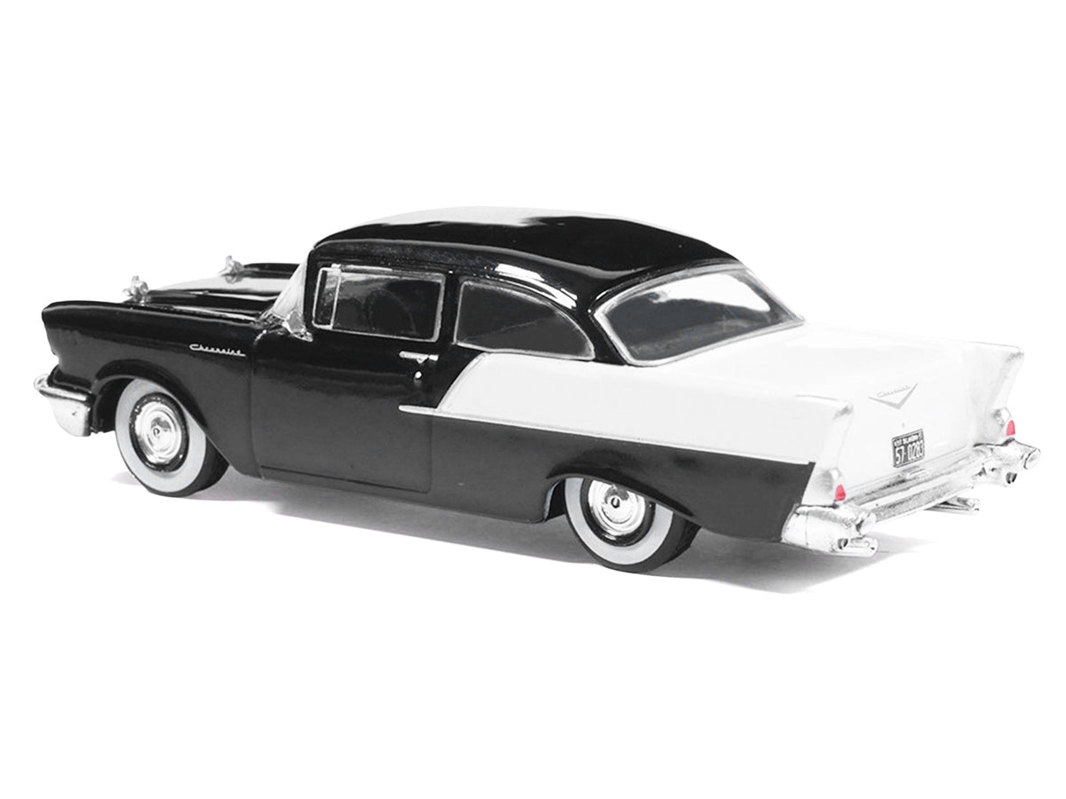 1957 Chevrolet One-Fifty Sedan Black and White 1/64 Diecast Model Car