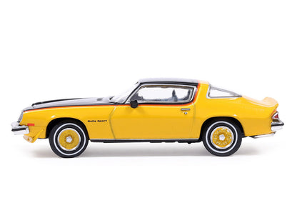 1976 Chevrolet Camaro Rally Sport Black and Yellow with Red Stripes 1/64 Diecast Model Car