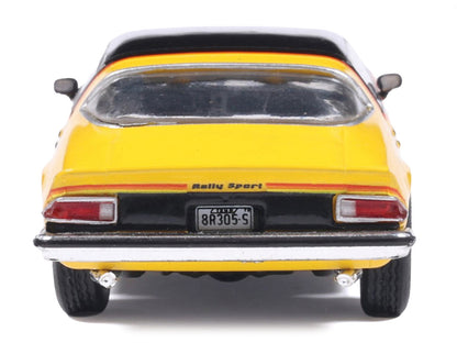 1976 Chevrolet Camaro Rally Sport Black and Yellow with Red Stripes 1/64 Diecast Model Car