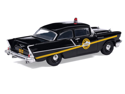 1957 Chevrolet One-Fifty Police Car "Kentucky State Police" Black with Yellow Stripes 1/64 Diecast Model Car