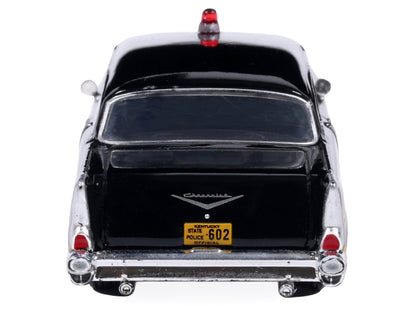 1957 Chevrolet One-Fifty Police Car "Kentucky State Police" Black with Yellow Stripes 1/64 Diecast Model Car