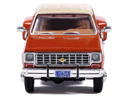1975 Chevrolet Silverado K30 Crew Cab Dually Pickup Truck Grecian Bronze and Santa Fe Tan 1/64 Diecast Model Car