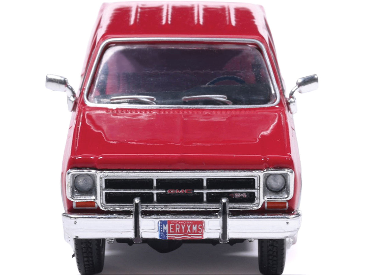 1976 GMC Sierra Grande K2500 Wideside Pickup Truck "St. Nick's Christmas Tree Farm" Red with White Sides "Christmas Limited Edition" 1/64 Diecast Model Car