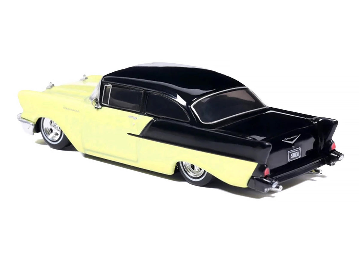 1957 Chevrolet One-Fifty Lowered Colonial Cream and Onyx Black 1/64 Diecast Model Car