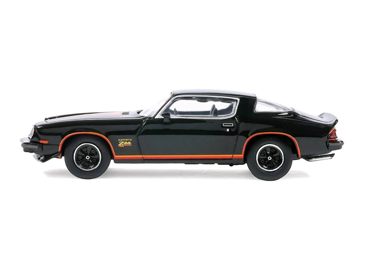 1977 Chevrolet Camaro Z28 Black with Stripes 1/64 Diecast Model Car