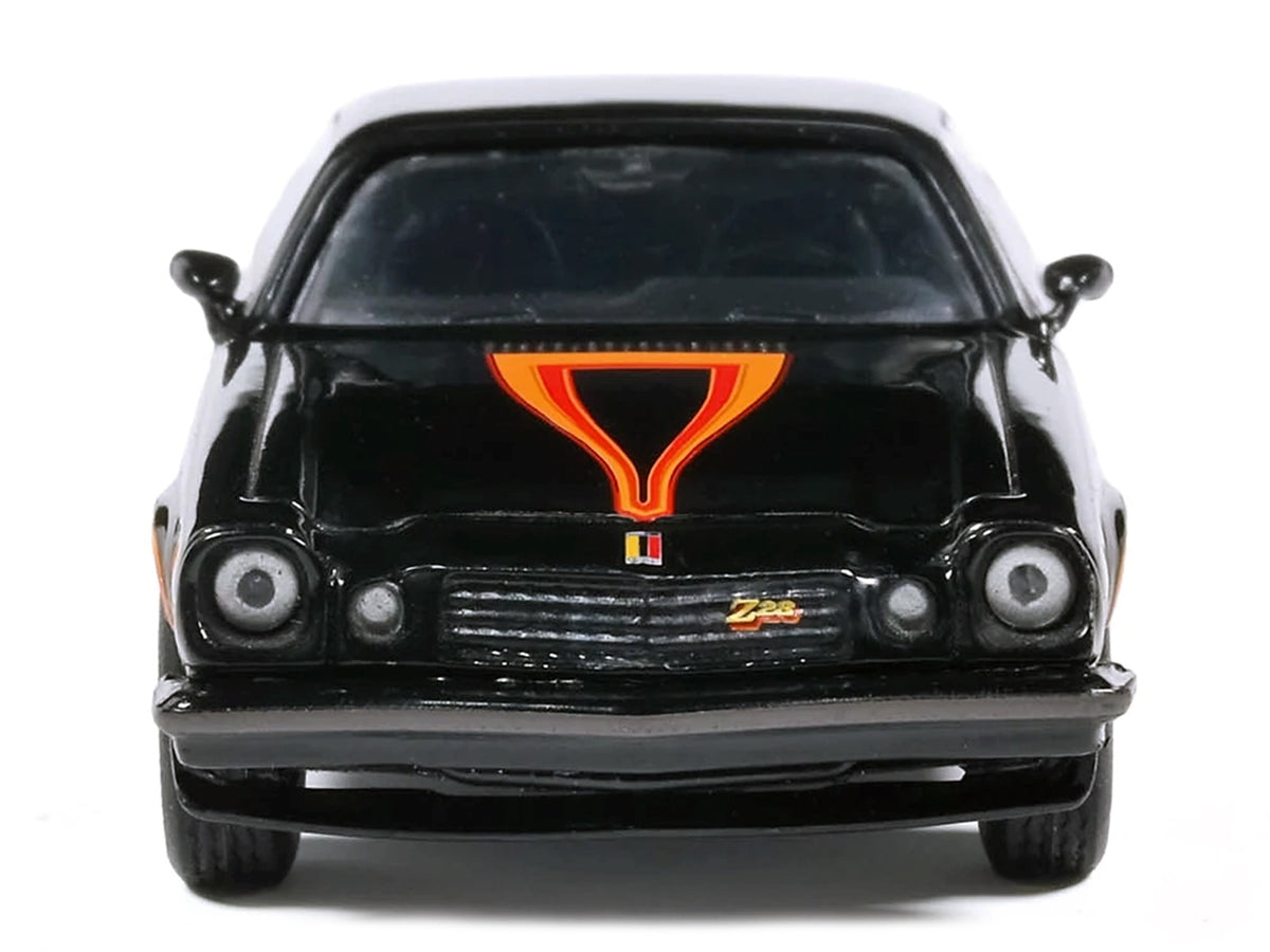 1977 Chevrolet Camaro Z28 Black with Stripes 1/64 Diecast Model Car
