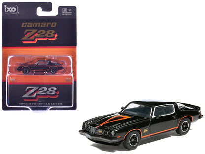 1977 Chevrolet Camaro Z28 Black with Stripes 1/64 Diecast Model Car