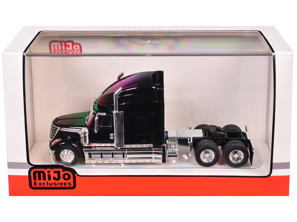 2010 International Lonestar Truck Tractor Black 1/64 Diecast Model
