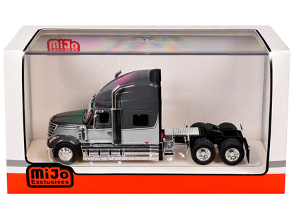 2010 International Lonestar Truck Tractor Gray and Light Gray Two-Tone 1/64 Diecast Model
