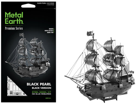 Model Kit Black Pearl Ship Black Version (Moderate Difficulty) Steel Model