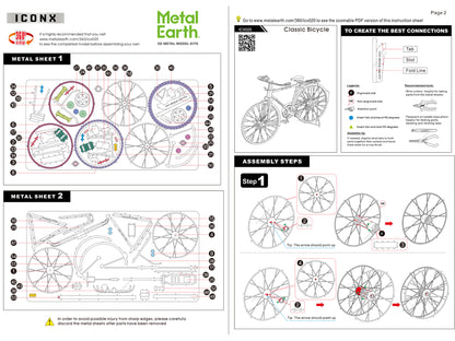 Model Kit Classic Bicycle "Bon Voyage" (Challenging Difficulty) Steel Model