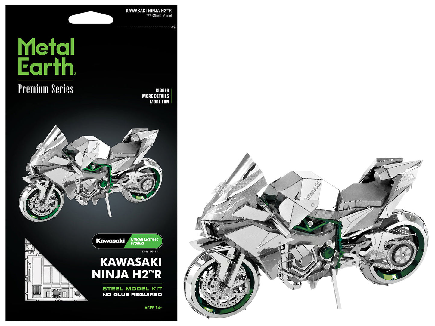 Model Kit Kawasaki Ninja H2R Motorcycle (Expert Difficulty) Steel Model