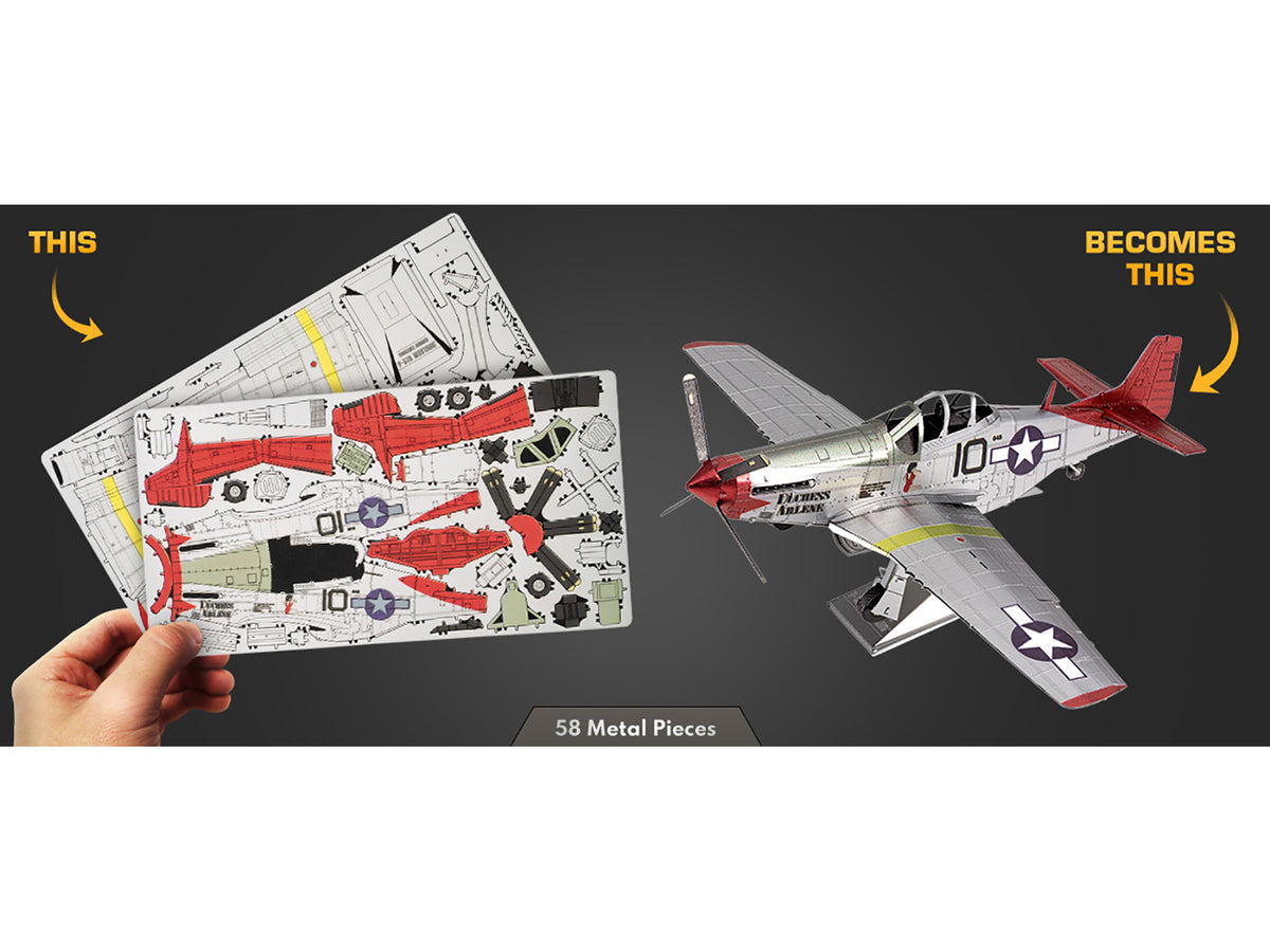 Model Kit North American P-51D Mustang Fighter Aircraft "Tuskegee Airmen Duchess Arlene 100th Fighter Squadron" United States Army Air Forces (Challenging Difficulty) Steel Model