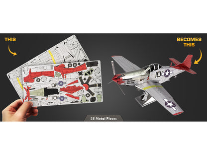 Model Kit North American P-51D Mustang Fighter Aircraft "Tuskegee Airmen Duchess Arlene 100th Fighter Squadron" United States Army Air Forces (Challenging Difficulty) Steel Model