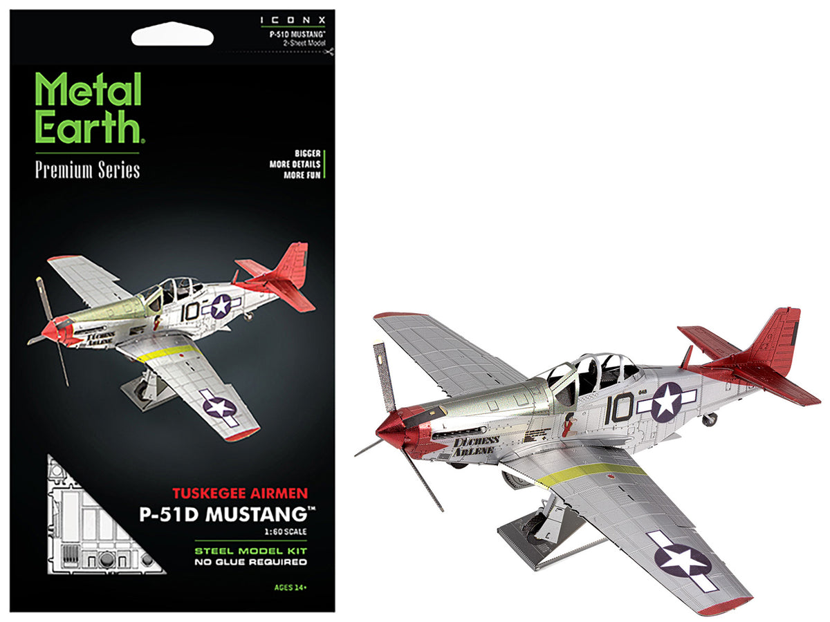 Model Kit North American P-51D Mustang Fighter Aircraft "Tuskegee Airmen Duchess Arlene 100th Fighter Squadron" United States Army Air Forces (Challenging Difficulty) Steel Model
