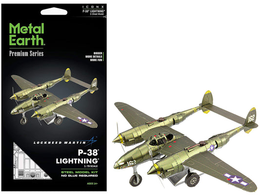 Model Kit Lockheed Martin P-38 Lightning Fighter Aircraft "#162" United States Army Air Forces (Challenging Difficulty) Model