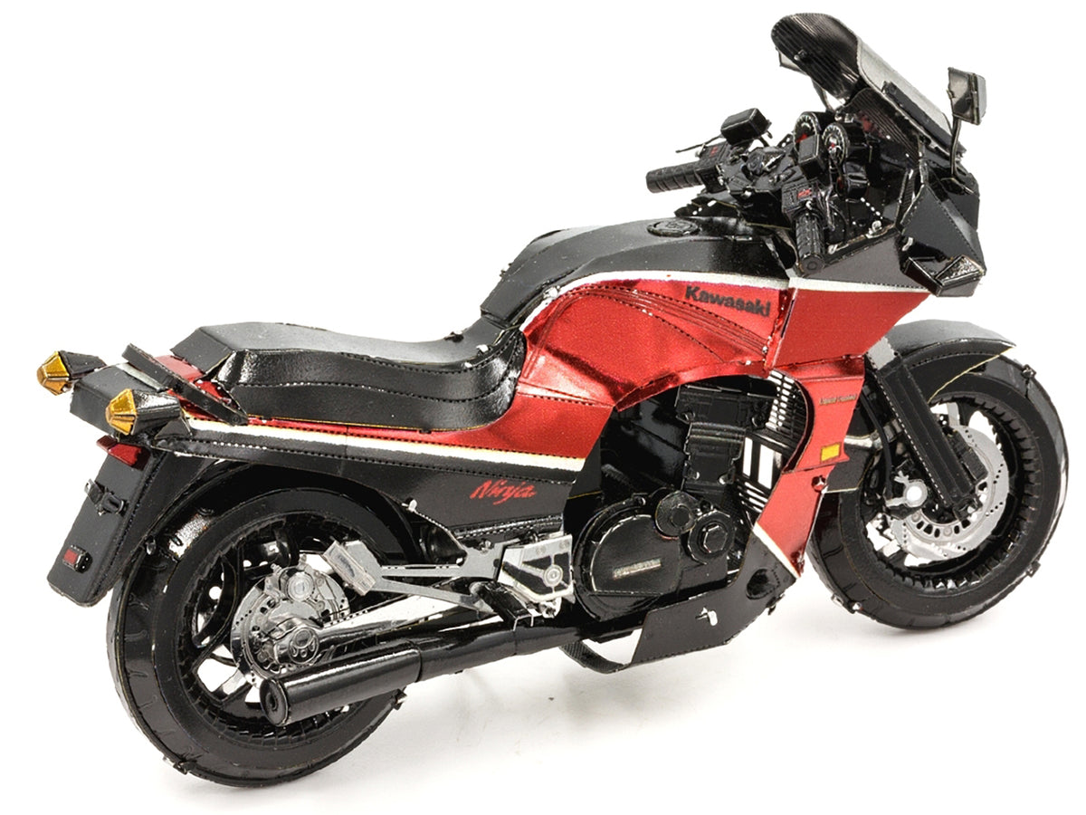 Model Kit Kawasaki GPz900R Motorcycle Red and Black (Challenging Difficulty) Steel Model