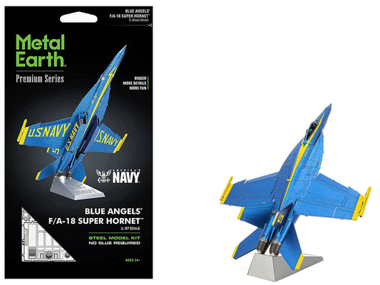 Model Kit Boeing F/A-18 Super Hornet Fighter Aircraft "Blue Angels #5" United States Navy (Challenging Difficulty) Steel Model