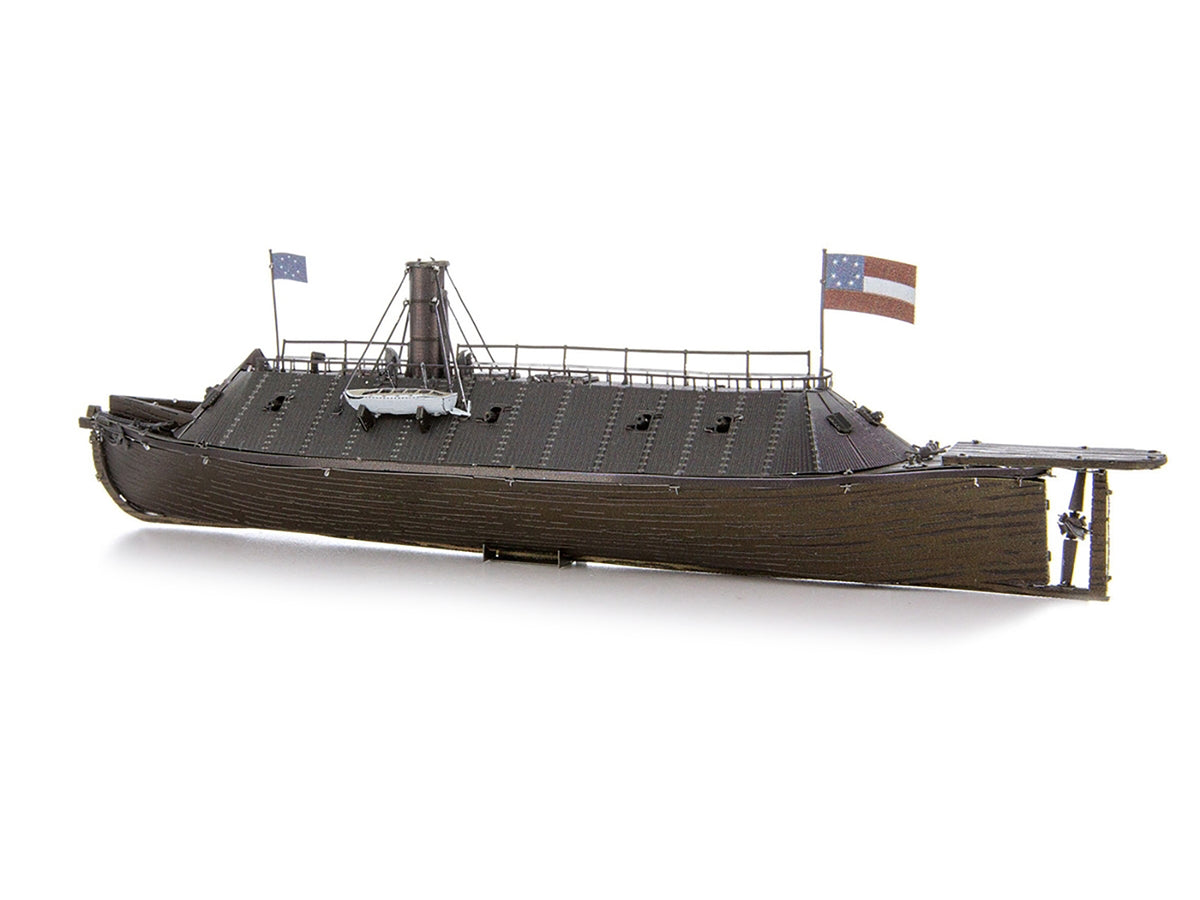 Model Kit USS Monitor and USS Merrimack Ironclad Warships "Battle of the Ironclads" (Challenging Difficulty) Steel Model