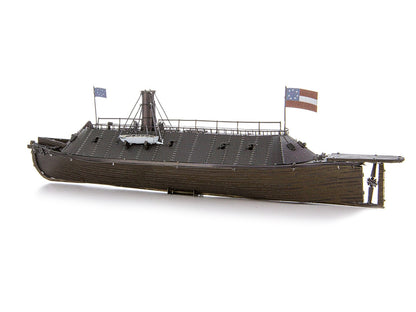 Model Kit USS Monitor and USS Merrimack Ironclad Warships "Battle of the Ironclads" (Challenging Difficulty) Steel Model