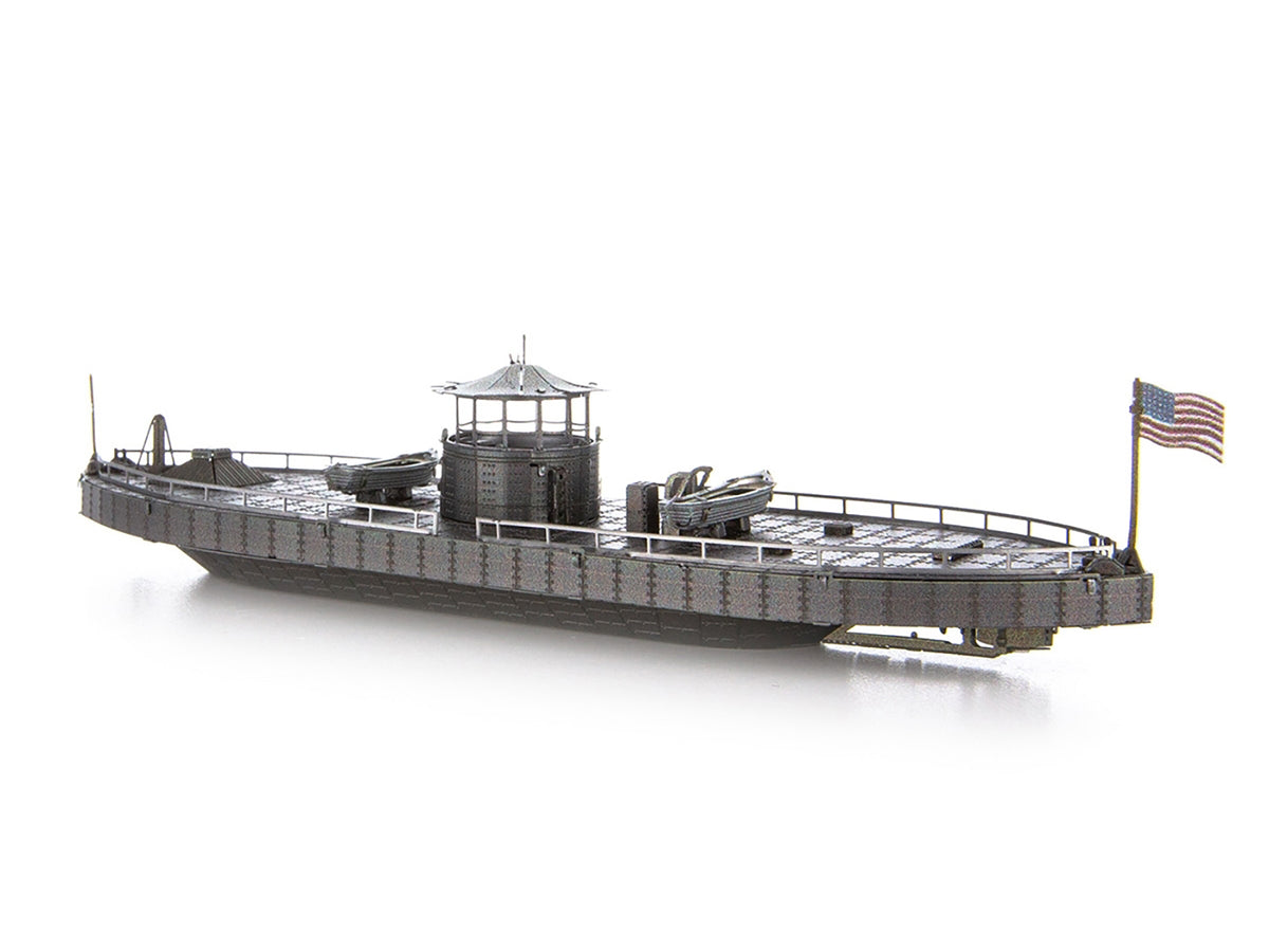 Model Kit USS Monitor and USS Merrimack Ironclad Warships "Battle of the Ironclads" (Challenging Difficulty) Steel Model