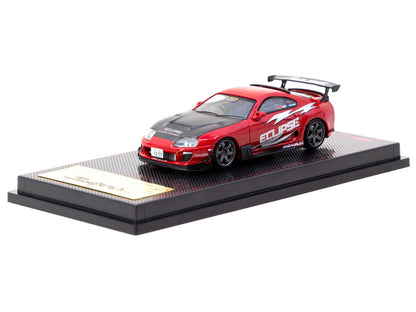 Toyota Supra (JZA80) RZ RHD (Right Hand Drive) "Eclipse Racing Concept" Red with Carbon Hood 1/64 Diecast Model Car