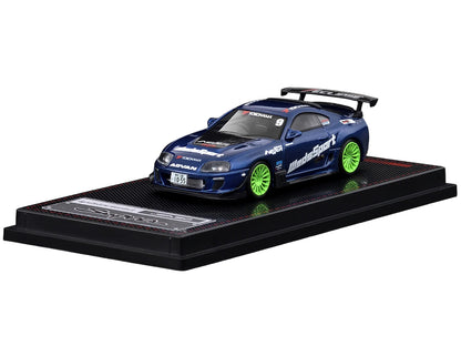 Toyota Supra (JZA80) RZ RHD (Right Hand Drive) #9 "WedsSport" Blue Metallic with Graphics 1/64 Diecast Model Car