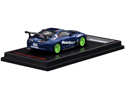 Toyota Supra (JZA80) RZ RHD (Right Hand Drive) #9 "WedsSport" Blue Metallic with Graphics 1/64 Diecast Model Car