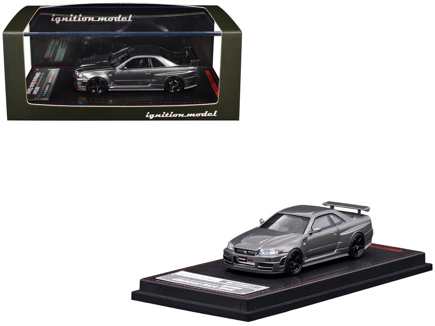 Nissan Skyline GT-R (BNR34) Nismo CRS RHD (Right Hand Drive) Gray Metallic 1/64 Diecast Model Car
