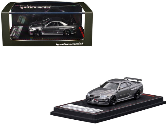 Nissan Skyline GT-R (BNR34) Nismo CRS RHD (Right Hand Drive) Gray Metallic 1/64 Diecast Model Car