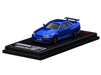 Nissan Skyline GT-R (BNR34) Nismo RHD (Right Hand Drive) Blue Metallic 1/64 Diecast Model Car