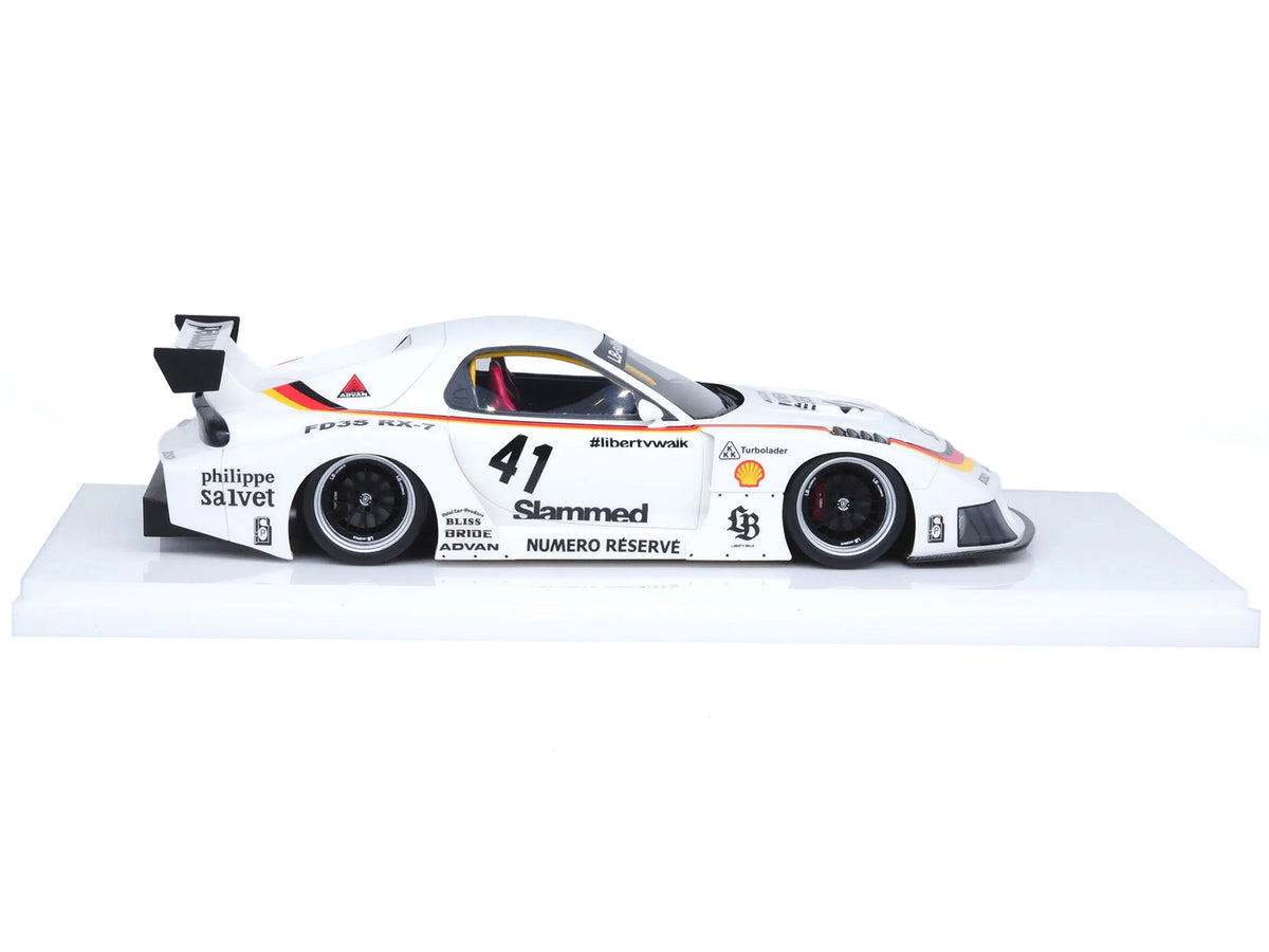 Mazda RX7 (FD3S) LB-Super Silhouette RHD (Right Hand Drive) #41 White with Stripes and Graphics 1/18 Model Car