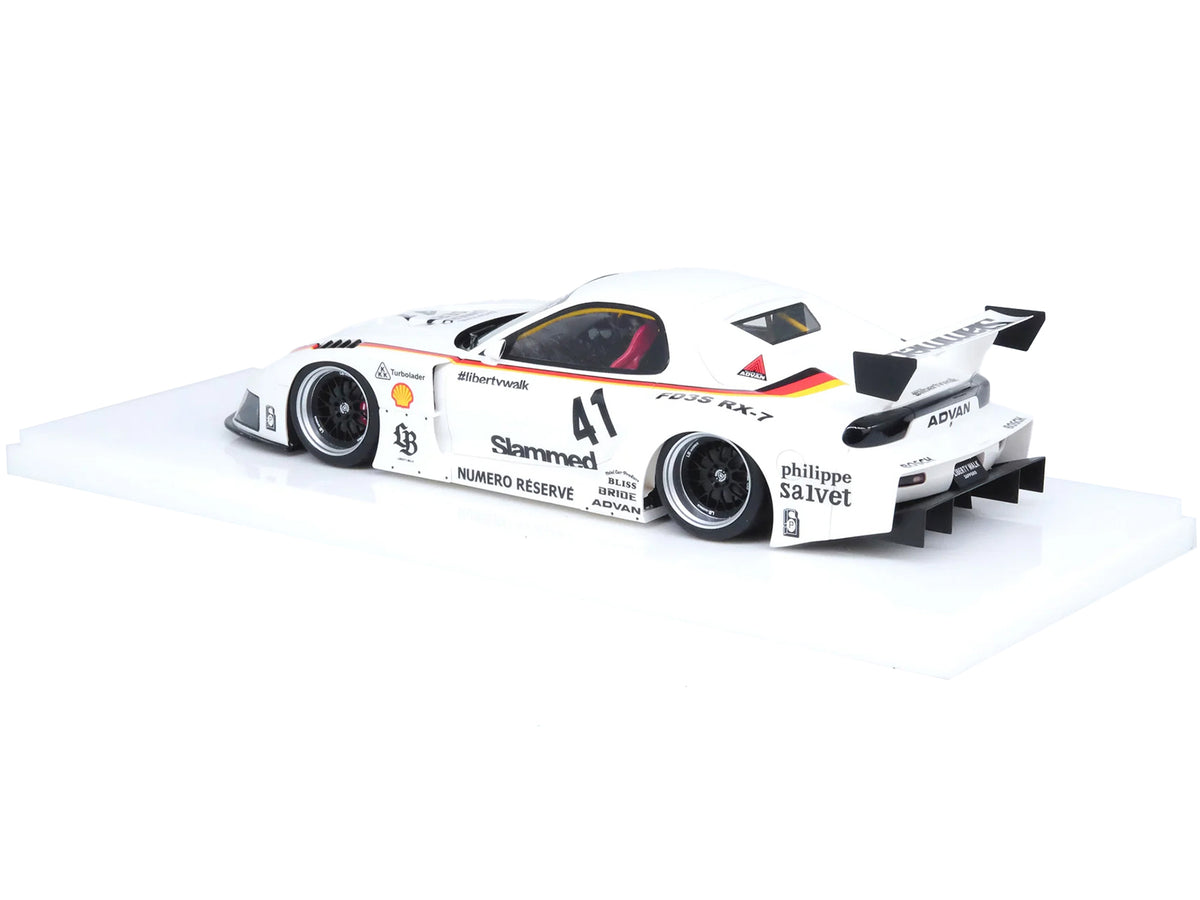 Mazda RX7 (FD3S) LB-Super Silhouette RHD (Right Hand Drive) #41 White with Stripes and Graphics 1/18 Model Car