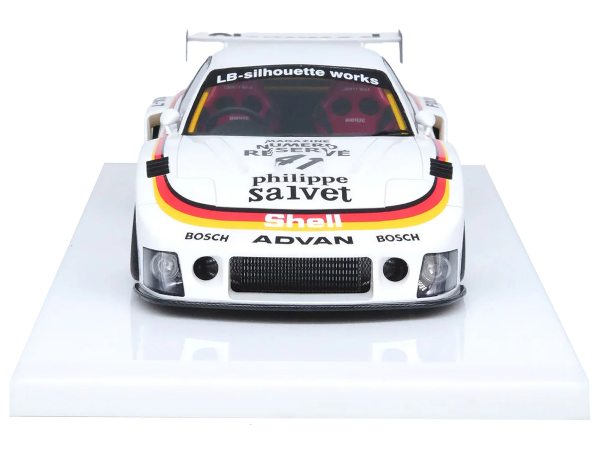 Mazda RX7 (FD3S) LB-Super Silhouette RHD (Right Hand Drive) #41 White with Stripes and Graphics 1/18 Model Car