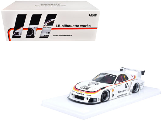 Mazda RX7 (FD3S) LB-Super Silhouette RHD (Right Hand Drive) #41 White with Stripes and Graphics 1/18 Model Car