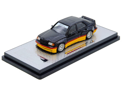 Pandem Rocket Bunny 190E Black with Red and Yellow Stripes "Diecast Con Madrid 2026 Event Edition" 1/64 Diecast Model Car