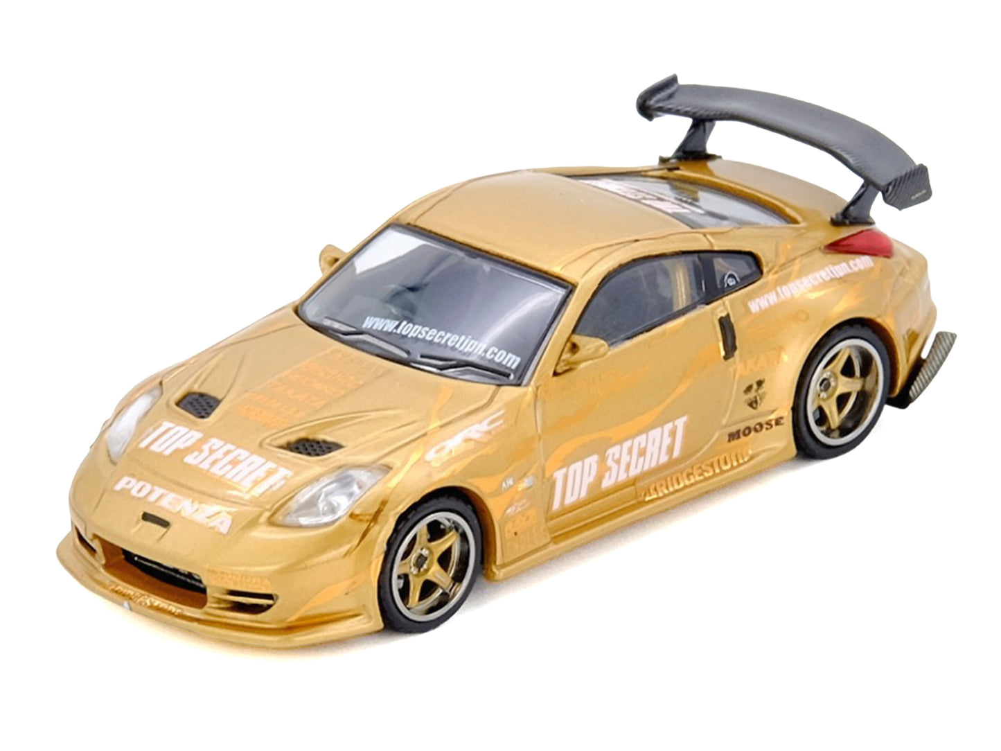 Nissan "Top Secret Thailand" 350Z RHD (Right Hand Drive) Gold Metallic with Graphics 1/64 Diecast Model Car
