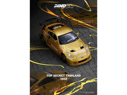 Nissan "Top Secret Thailand" 350Z RHD (Right Hand Drive) Gold Metallic with Graphics 1/64 Diecast Model Car