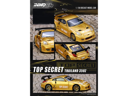 Nissan "Top Secret Thailand" 350Z RHD (Right Hand Drive) Gold Metallic with Graphics 1/64 Diecast Model Car
