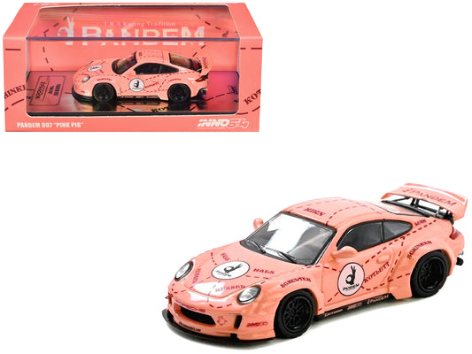 Pandem 997 "Pink Pig" Pink with Graphics 1/64 Diecast Model Car