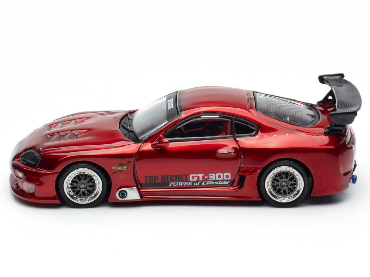 Toyota Supra (A80) "Top Secret" GT300 RHD (Right Hand Drive) Red Metallic 1/64 Diecast Model Car
