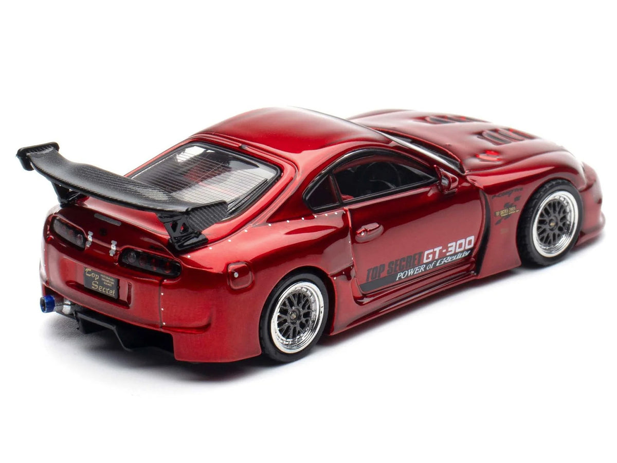 Toyota Supra (A80) "Top Secret" GT300 RHD (Right Hand Drive) Red Metallic 1/64 Diecast Model Car