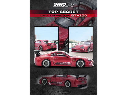 Toyota Supra (A80) "Top Secret" GT300 RHD (Right Hand Drive) Red Metallic 1/64 Diecast Model Car